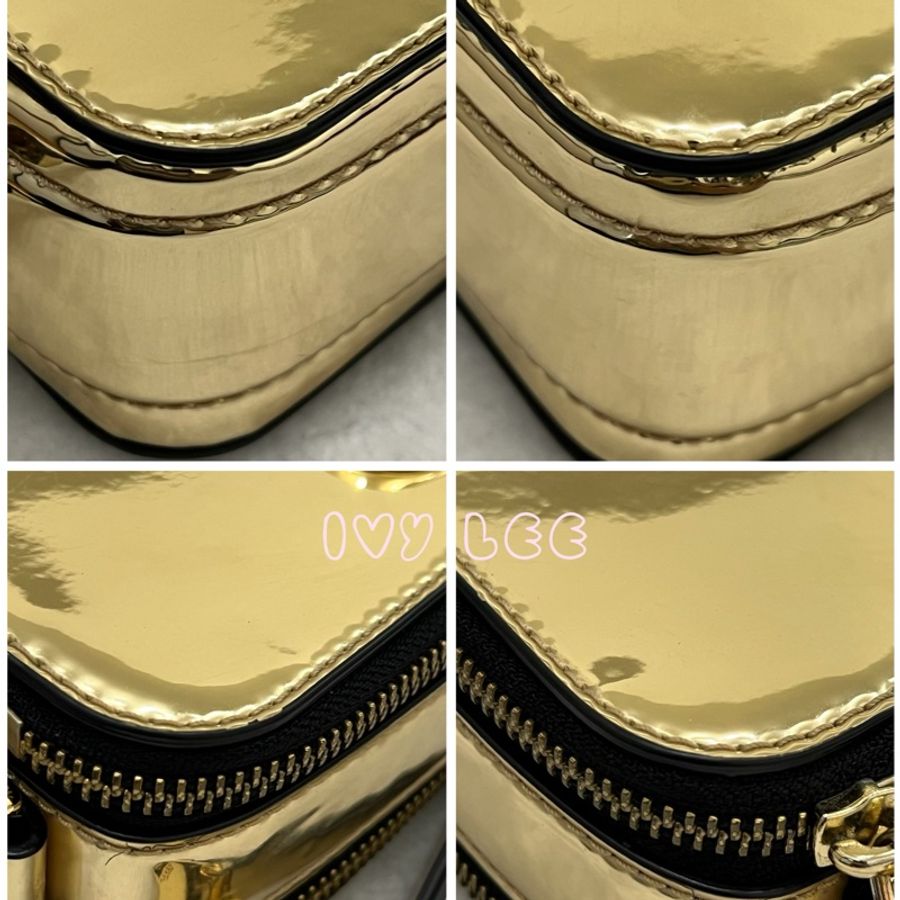 MARC JACOBS 單肩包 相機包 女士標誌金屬包 金色漆皮 正品 二手精品-8