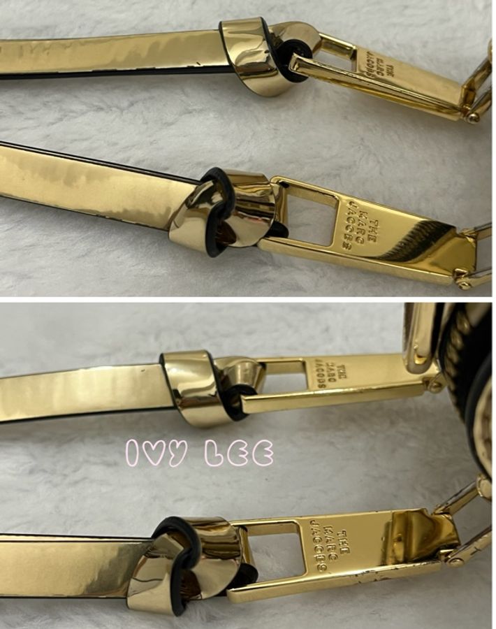 MARC JACOBS 單肩包 相機包 女士標誌金屬包 金色漆皮 正品 二手精品-12