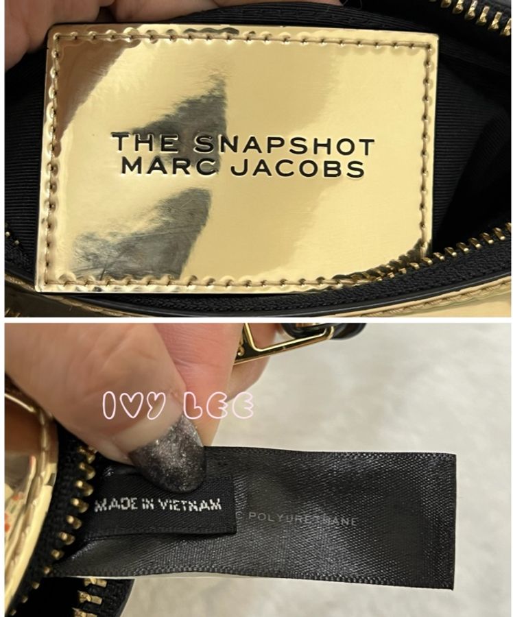 MARC JACOBS 單肩包 相機包 女士標誌金屬包 金色漆皮 正品 二手精品-13