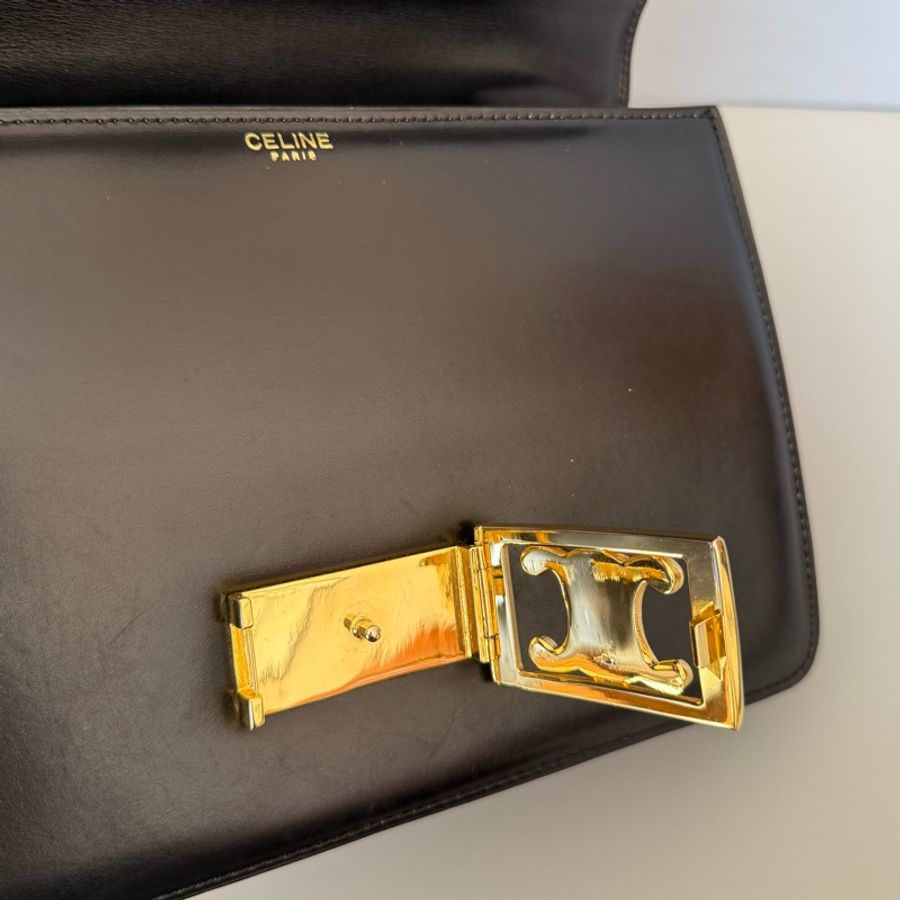 Vintage Celine Triomphe logo shoulder bag 中古Celine 凱旋門標肩背包-14