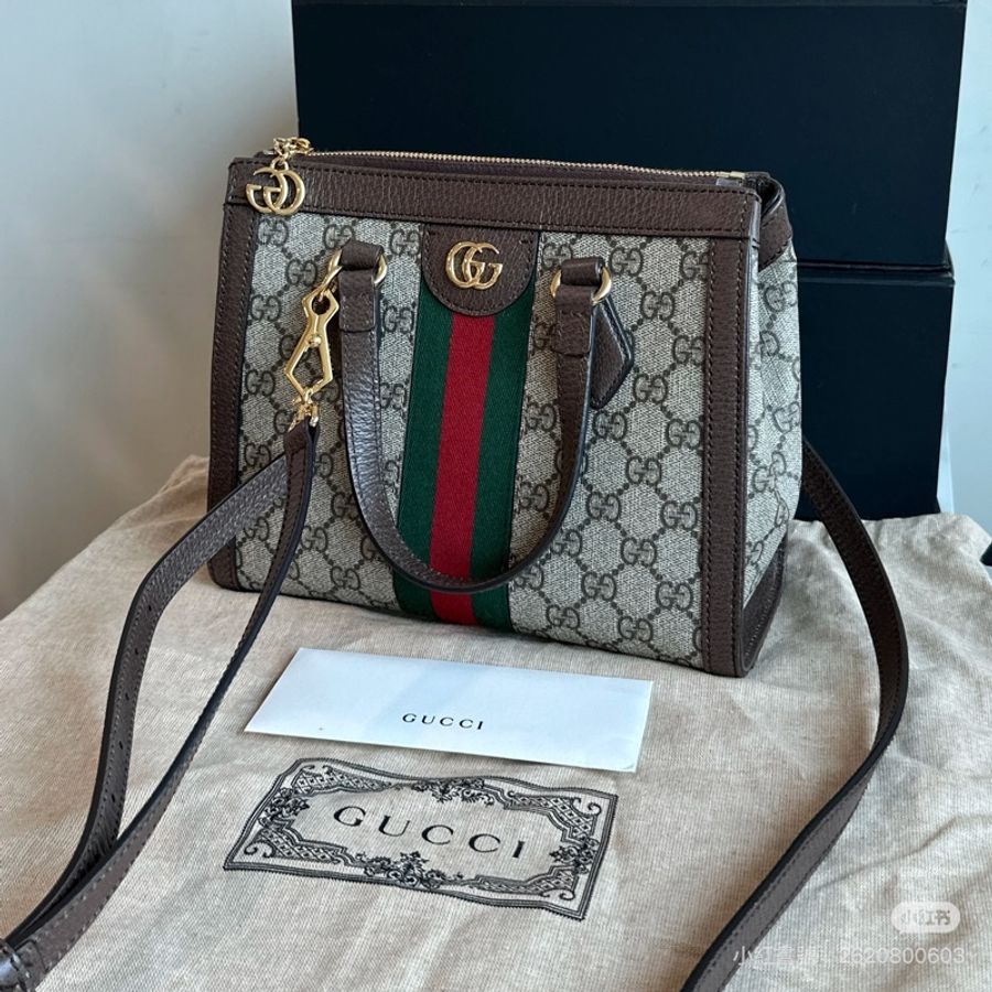 🈶購證 🉑斜背 #全網最低 #櫃上8️⃣入手 古馳老花斜挎小托特-2