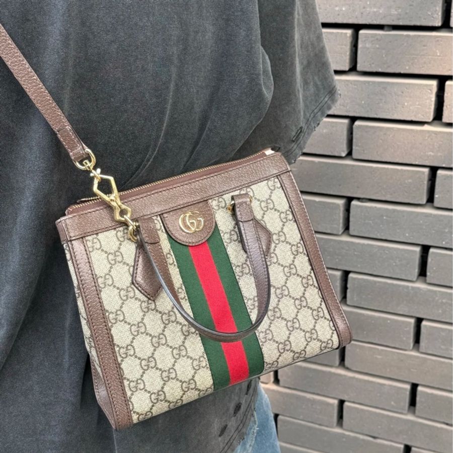 🈶購證 🉑斜背 #全網最低 #櫃上8️⃣入手 古馳老花斜挎小托特-4