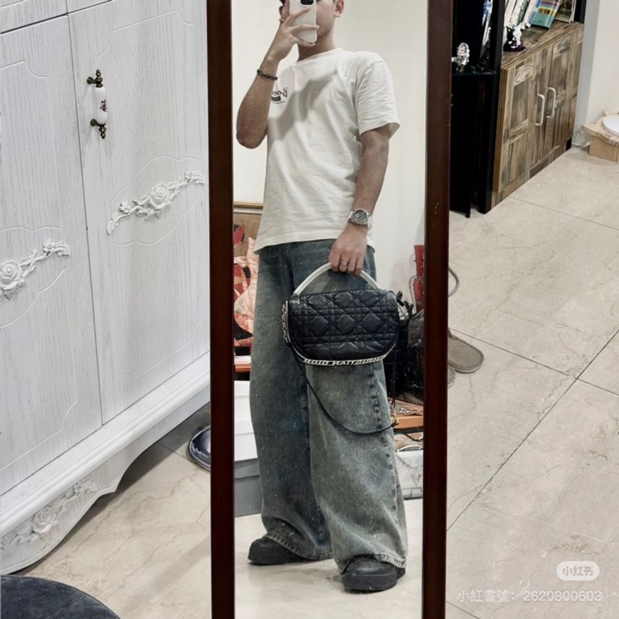Dior Vibe Hobo馬鞍肩背腋下包 #男女同款 背帶🉑調🈶卡 配件齊全-3