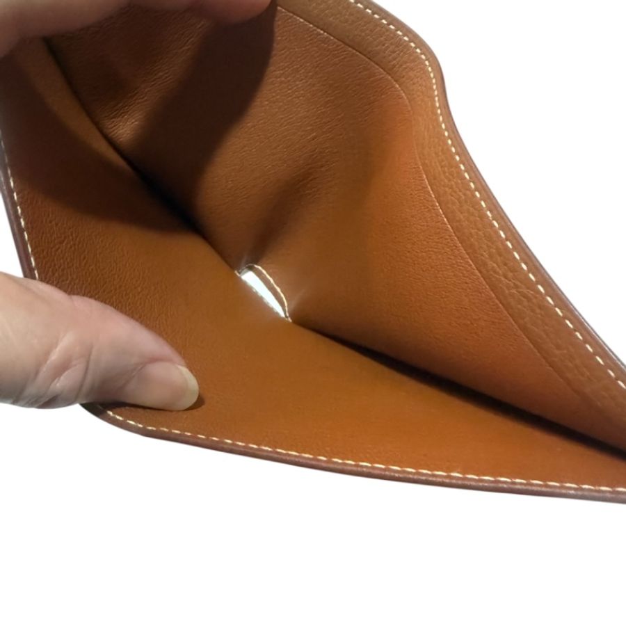 全新 Hermès MC2 Epsom Leather Wallet 皮革金棕色短夾 男女同款-3