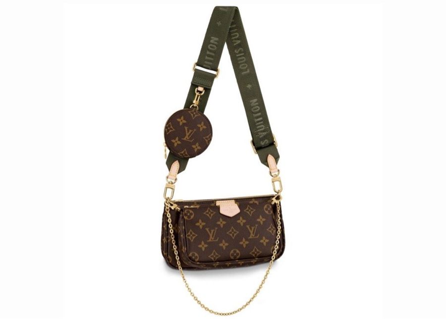 LV J02493 Bandoulière綠色背帶 +零錢包;拆售五合一麻將包(M44813)配件-1