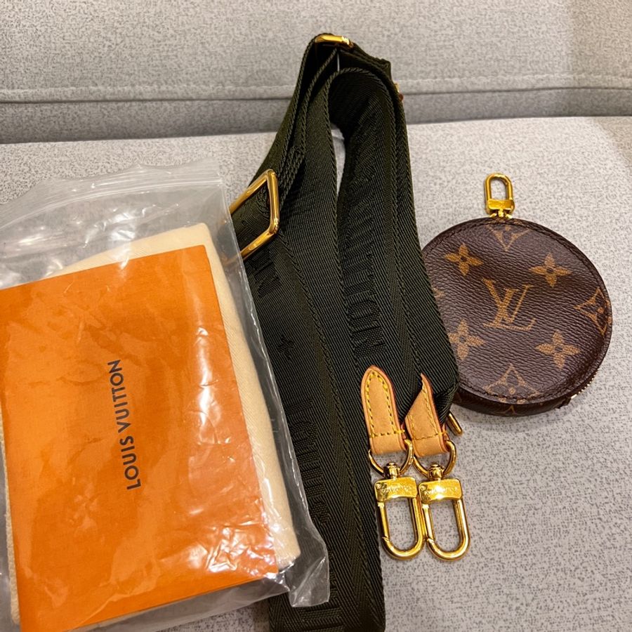 LV J02493 Bandoulière綠色背帶 +零錢包;拆售五合一麻將包(M44813)配件-2