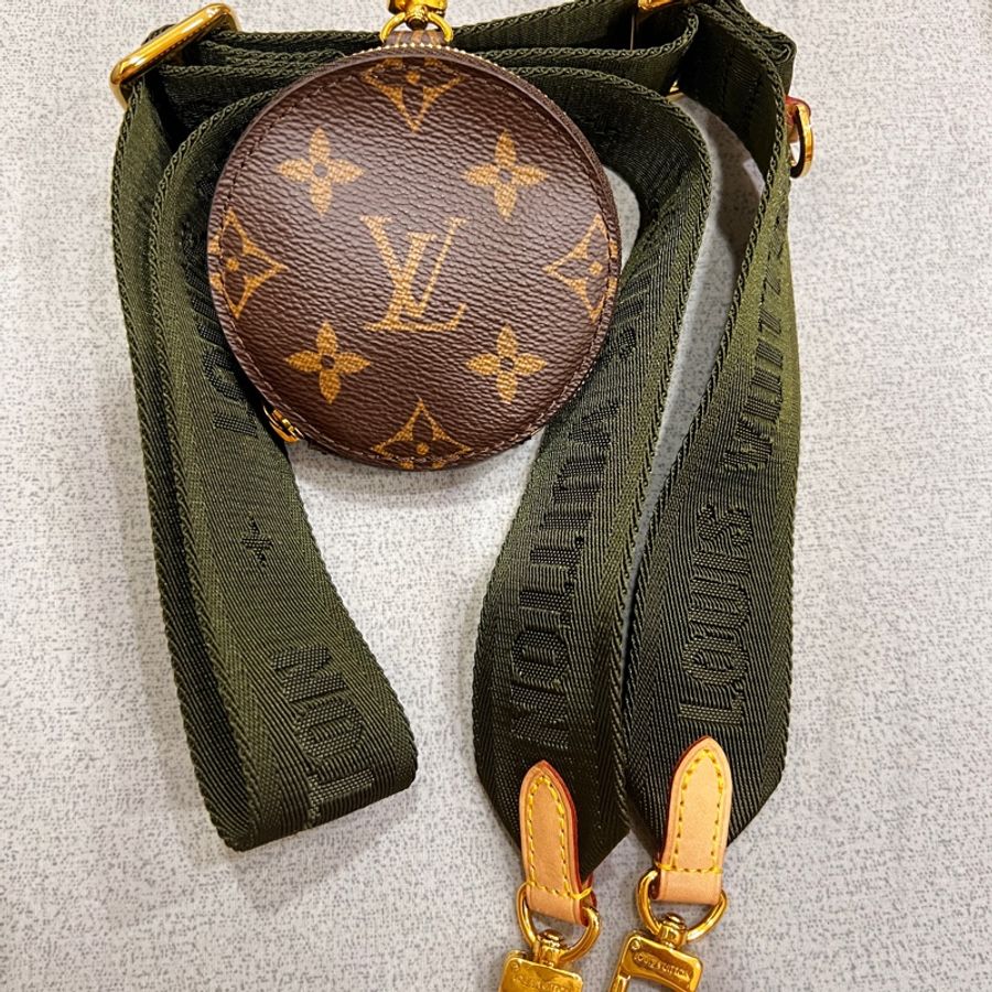 LV J02493 Bandoulière綠色背帶 +零錢包;拆售五合一麻將包(M44813)配件-5