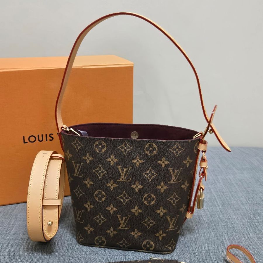 LV M12925 新款 all in BB 老花 原花 肩背包 斜背包 手提包 腋下包-8