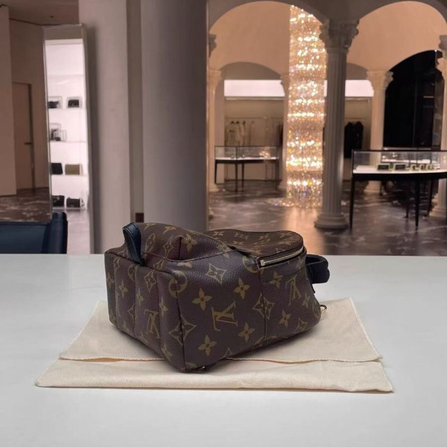 LV Palm Springs 小書包棕色老花 芯片款 全新配件塵袋-3