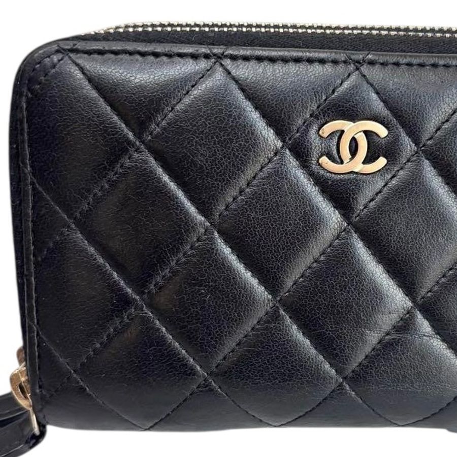 Chanel 小羊皮短夾錢包｜黑金配 經典必收 ✦fufu style精品✦ ｜Vintage入門首選 斜背包｜錢包.皮夾.短夾.中長夾-5