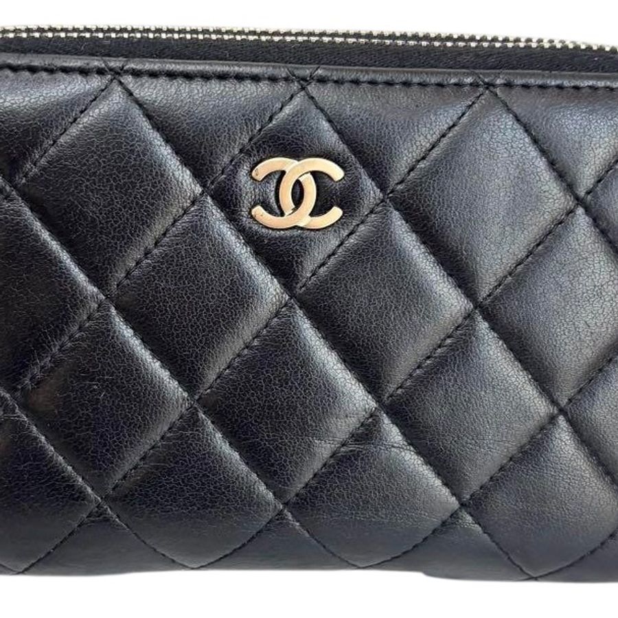 Chanel 小羊皮短夾錢包｜黑金配 經典必收 ✦fufu style精品✦ ｜Vintage入門首選 斜背包｜錢包.皮夾.短夾.中長夾-6