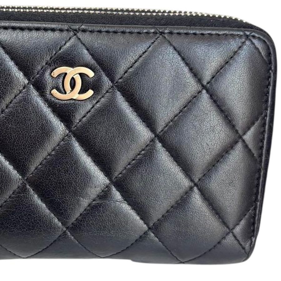 Chanel 小羊皮短夾錢包｜黑金配 經典必收 ✦fufu style精品✦ ｜Vintage入門首選 斜背包｜錢包.皮夾.短夾.中長夾-7