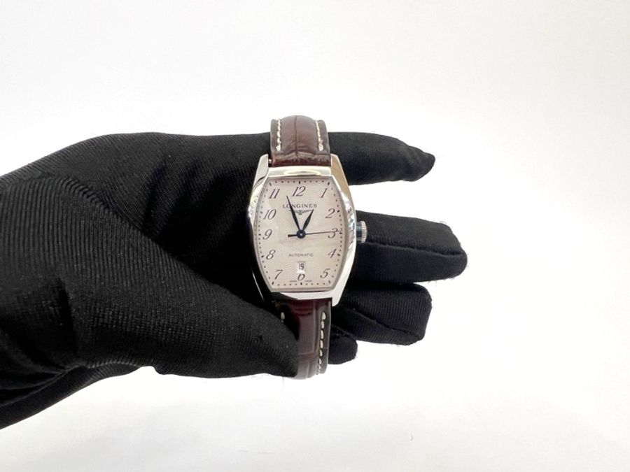 Longines 精鋼藍針優雅系列酒桶自動機械錶L21424732-0