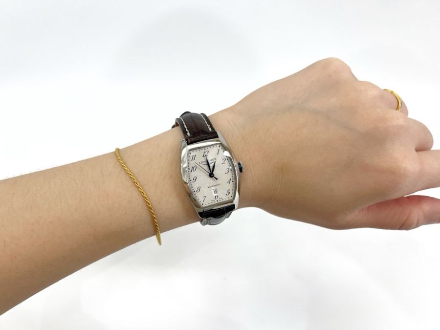 Longines 精鋼藍針優雅系列酒桶自動機械錶L21424732-9