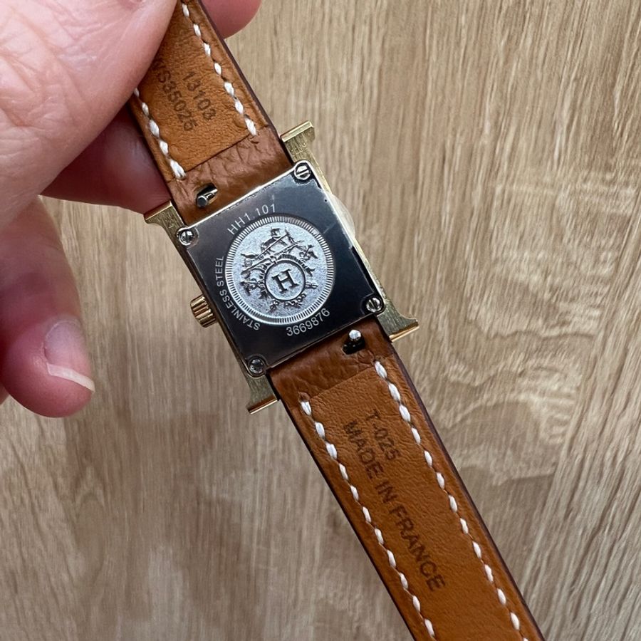 Hermes 經典金棕金Heure H石英錶-4