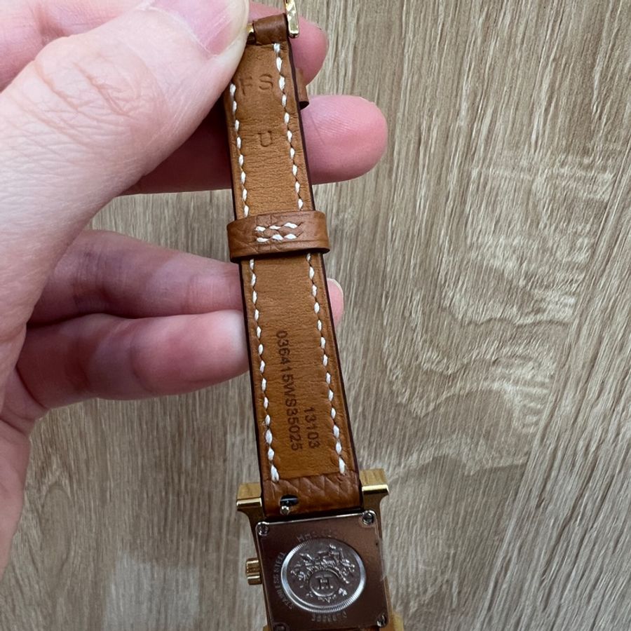 Hermes 經典金棕金Heure H石英錶-5
