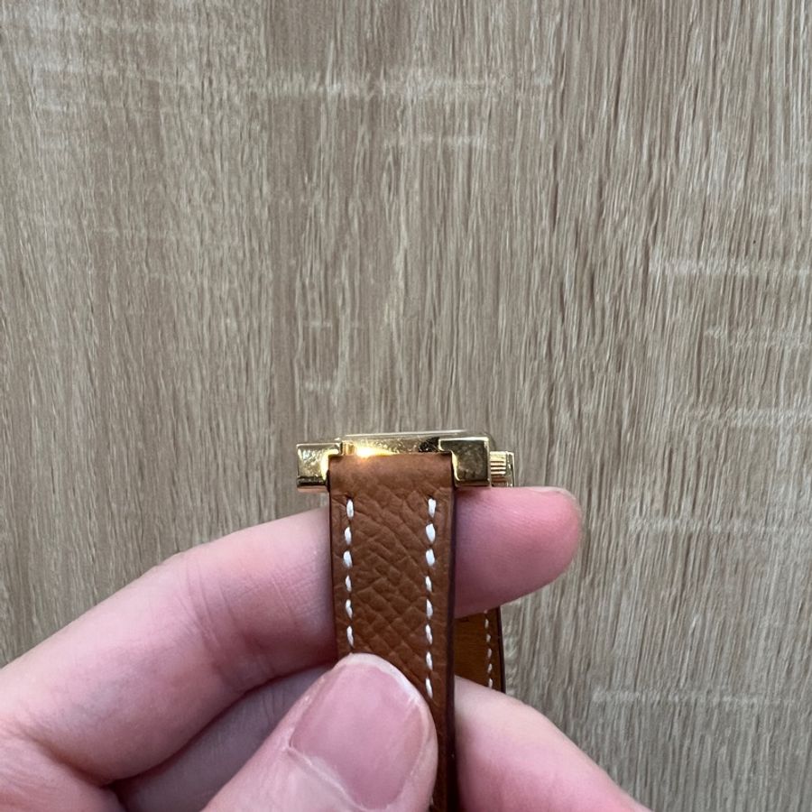 Hermes 經典金棕金Heure H石英錶-10