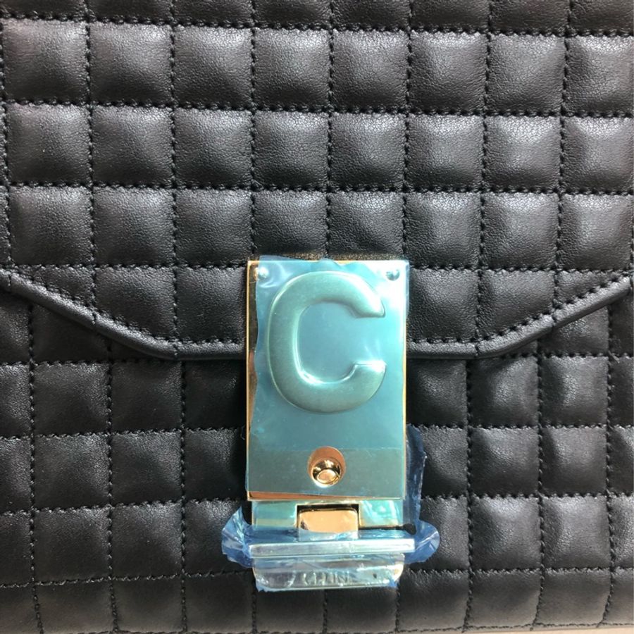CELINE C Logo 方格牛皮斜孭袋 XA925-3