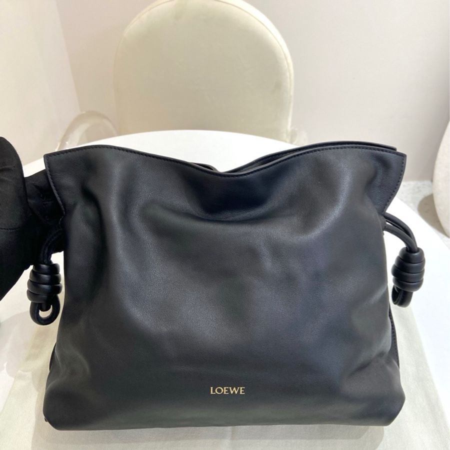 Loewe 羅意威 Flamenco黑色福袋中號 尺寸約30*10.5*24.5-3