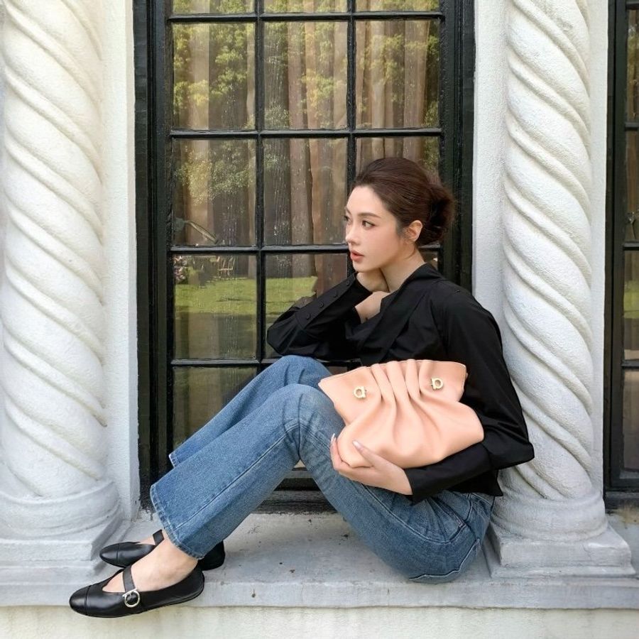 🎁夏季折扣🎁Ferragamo 219959 小款納帕皮Soft 包 粉色-4