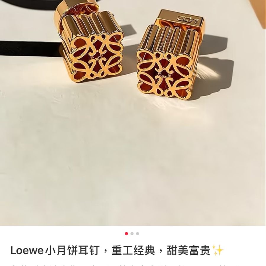 Loewe 小月餅 耳環 精緻典雅-0