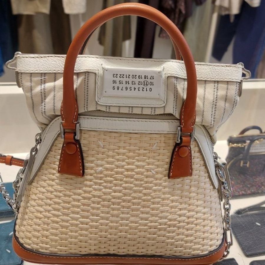 🎁特價🎁Maison Margiela M11 5AC Classique Micro 拉菲草編肩背包 白色-2