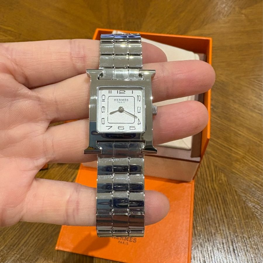 愛馬仕Hermes 全新不鏽鋼女錶 Heure 25毫米-4