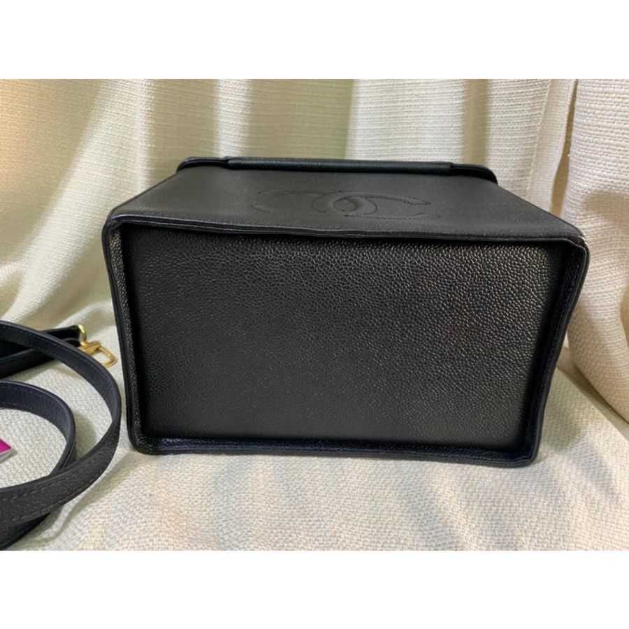 Chanel vintage vanity 黑金 荔枝-20