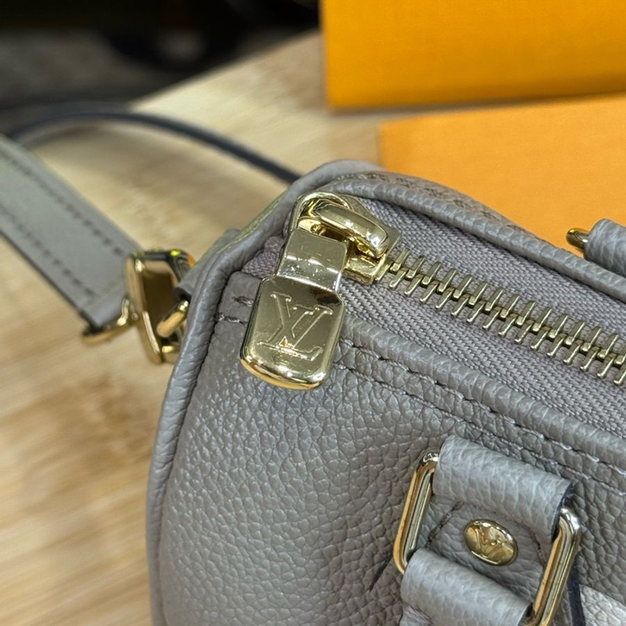 Louis Vuitton 壓紋牛皮原花拚色Speedy nano🩶未使用-15