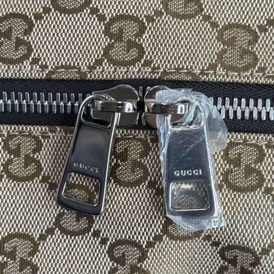 GUCCI GG緹花帆布大方形後背包/筆電文件包🩶極新閒置品-10
