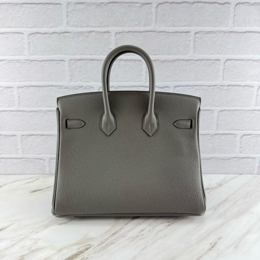 愛馬仕 Hermès  Birkin 25 Togo  0L Gris Meyer 積雨雲灰金釦 柏金包-9