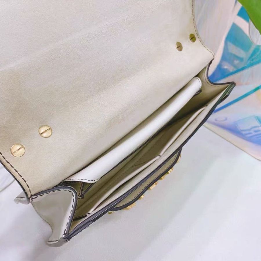 Dior 白色金扣牛皮Jadior系列鏈條包 25×16.5×5cm 97新 配件塵袋-7