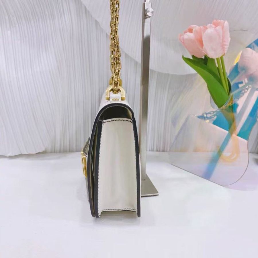 Dior 白色金扣牛皮Jadior系列鏈條包 25×16.5×5cm 97新 配件塵袋-8