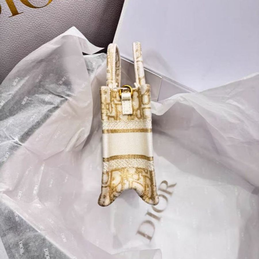 Dior booktote托特迷你包斜背oblique印花米色  全新 配件塵袋盒子-2