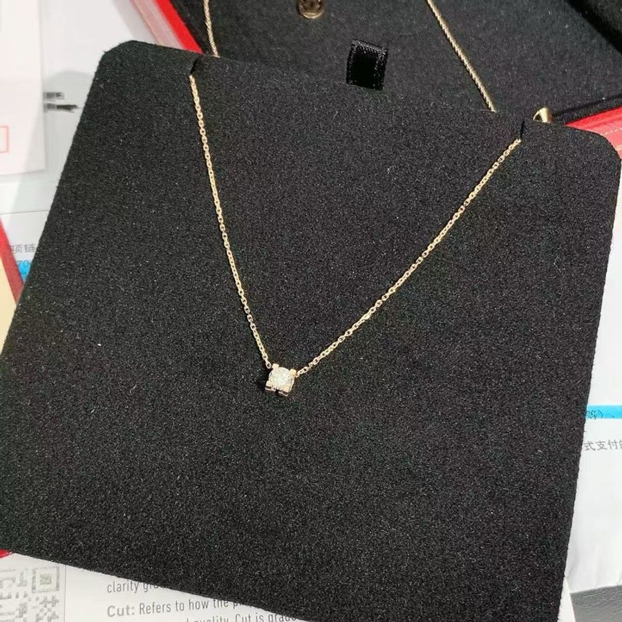 Cartier卡地亚 C DE CARTIER 玫瑰金牛头单钻项链-2