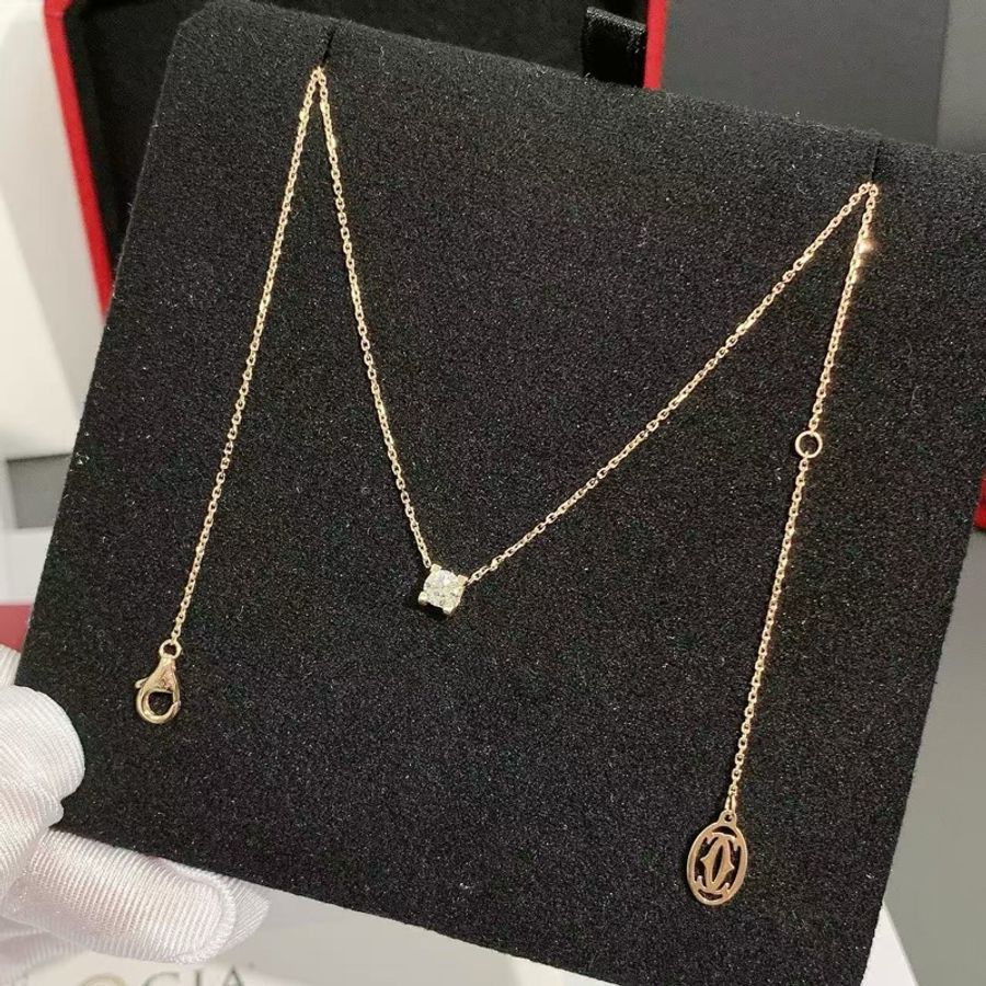Cartier卡地亚 C DE CARTIER 玫瑰金牛头单钻项链-5