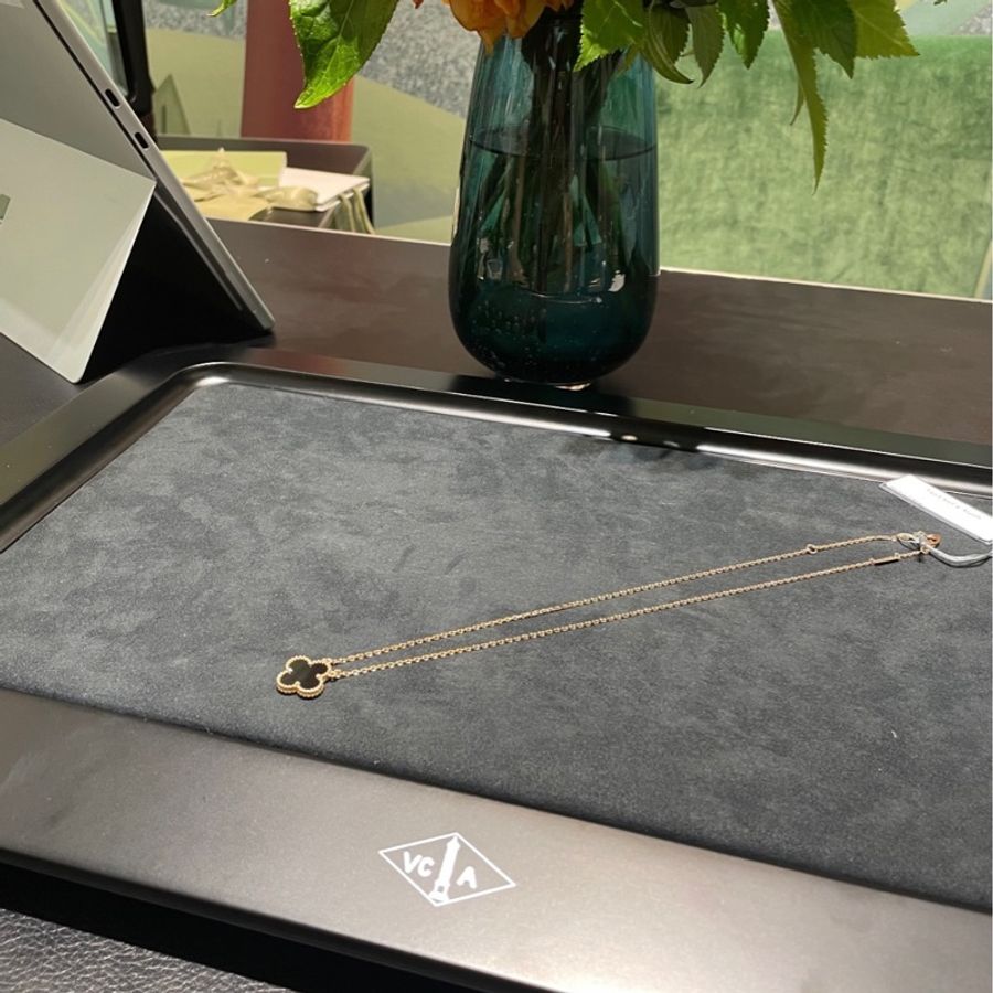 Van Cleef & Arpels梵克雅寶 黑瑪瑙 18k金 項鍊 女款 黑色-2