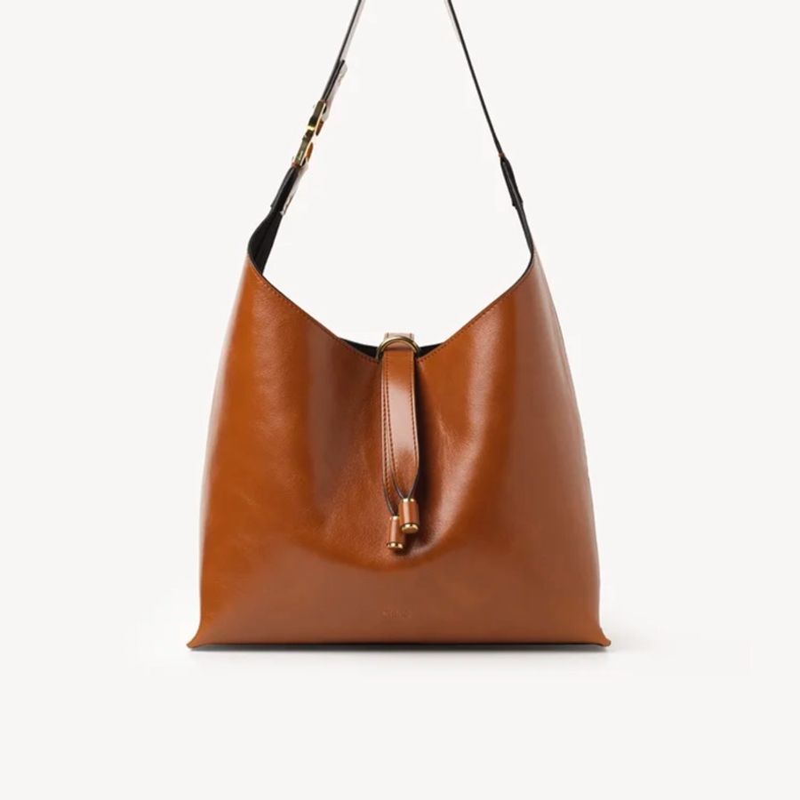 2025 新品 Chloe Small Marcie Hobo Bag 啡色亮皮-0