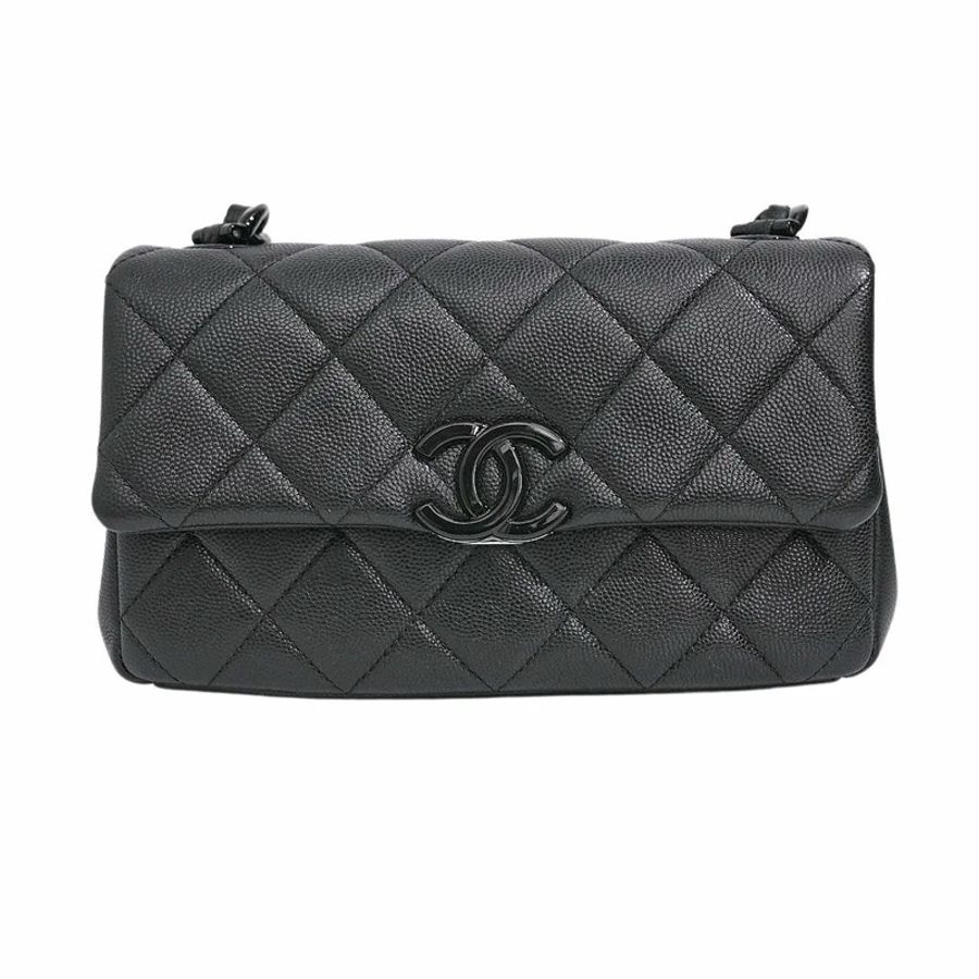 💗Pre-loved💗 Chanel So black small flap bag-0