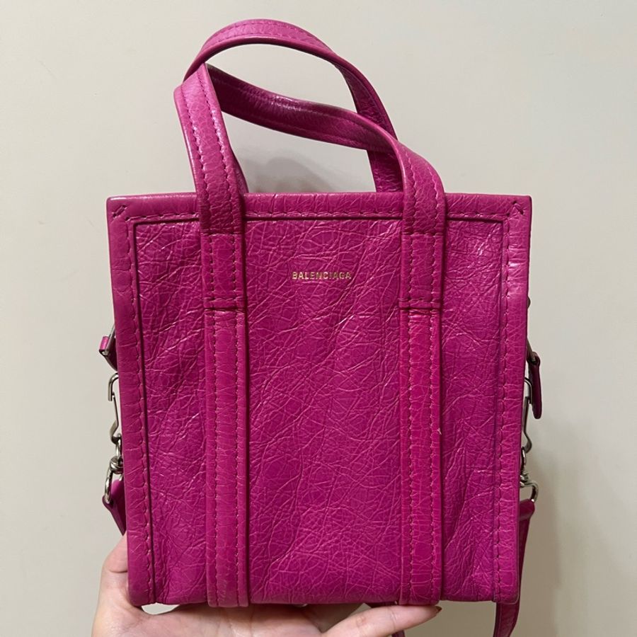 BALENCIAGA巴黎世家 小牛皮 肩背包 手提包 粉紅-0