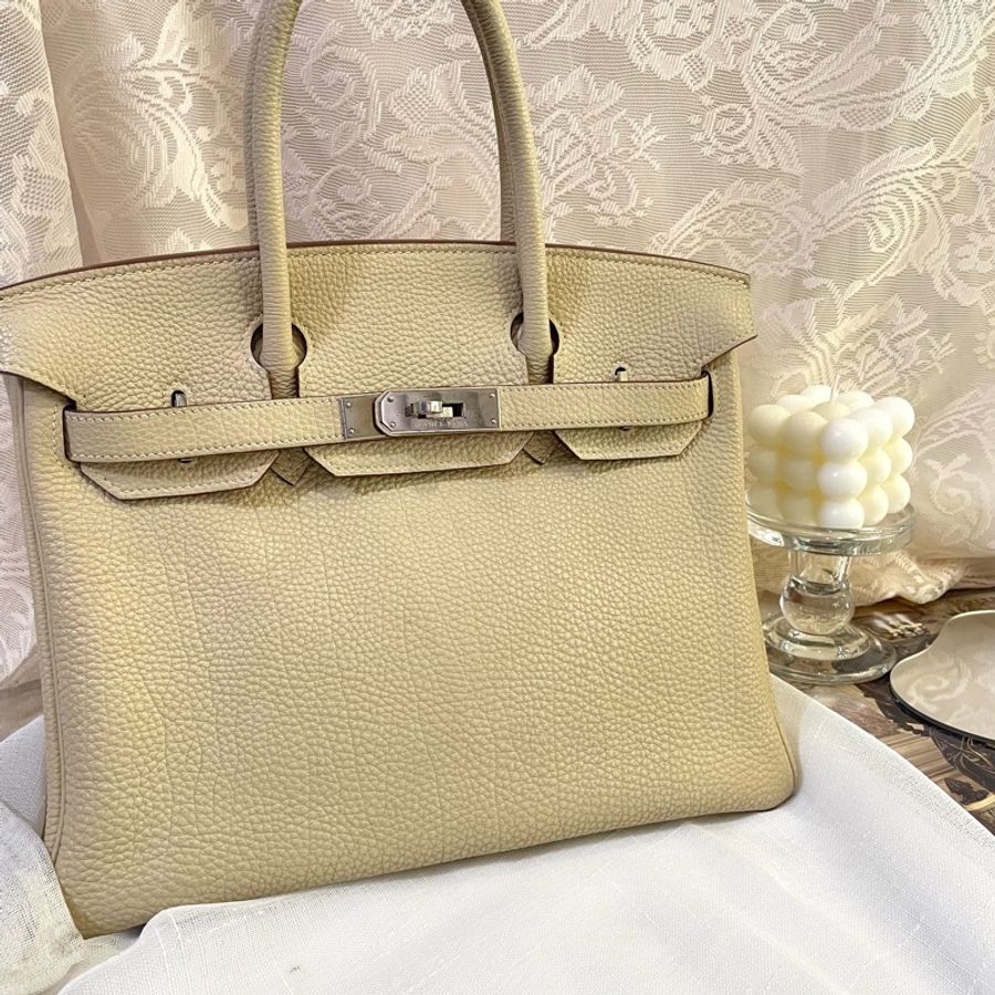 Hermes Birkin 30 vanilla 香草色銀扣-23
