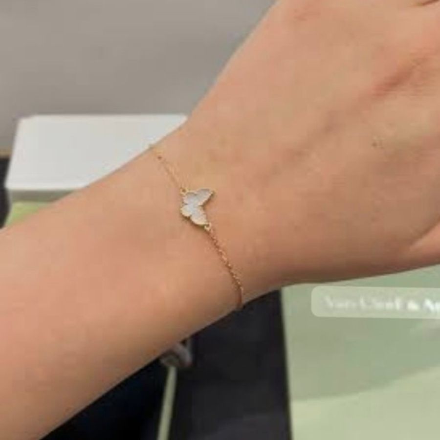 Van Cleef & Arpels 白貝母mini 蝴蝶手鏈-4