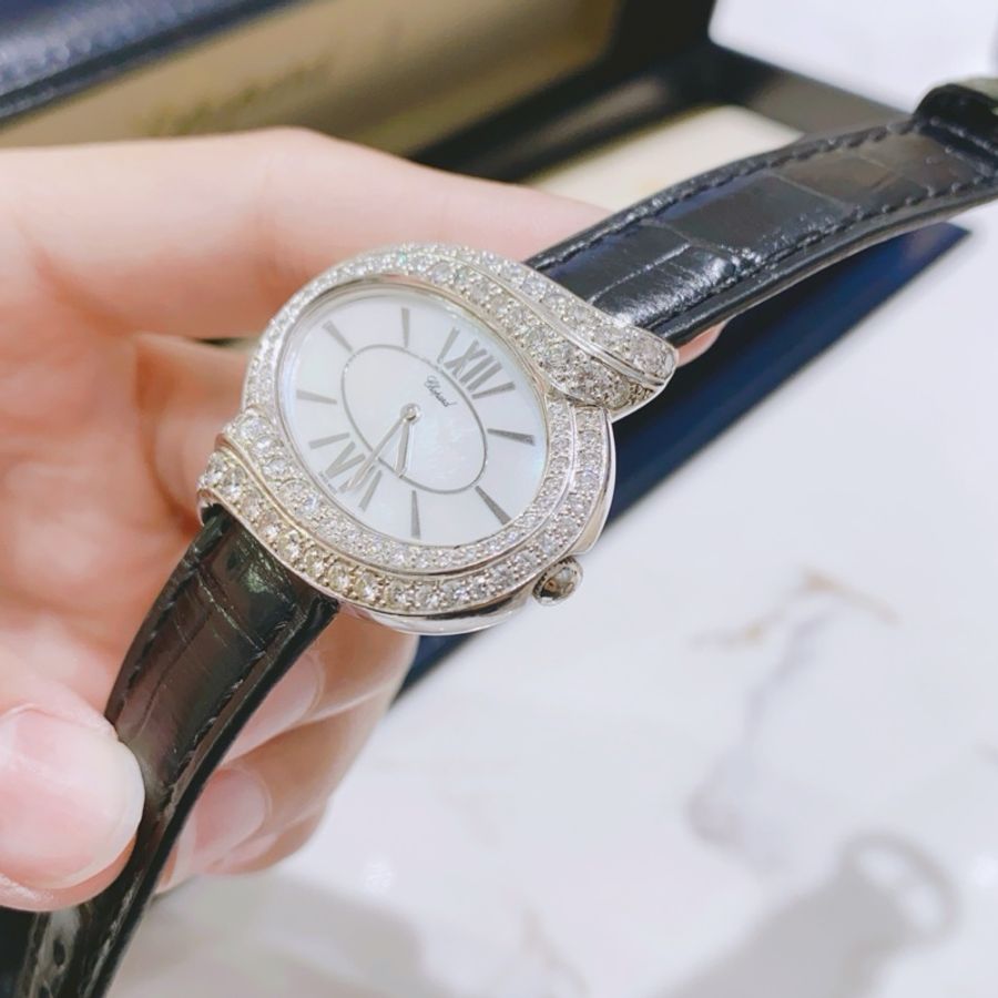 蕭邦LADY‘S WATCH系列18k白金原鑽石英女表-1