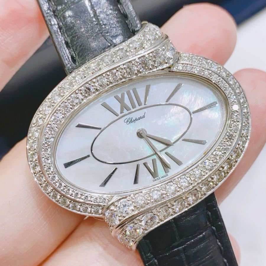 蕭邦LADY‘S WATCH系列18k白金原鑽石英女表-3