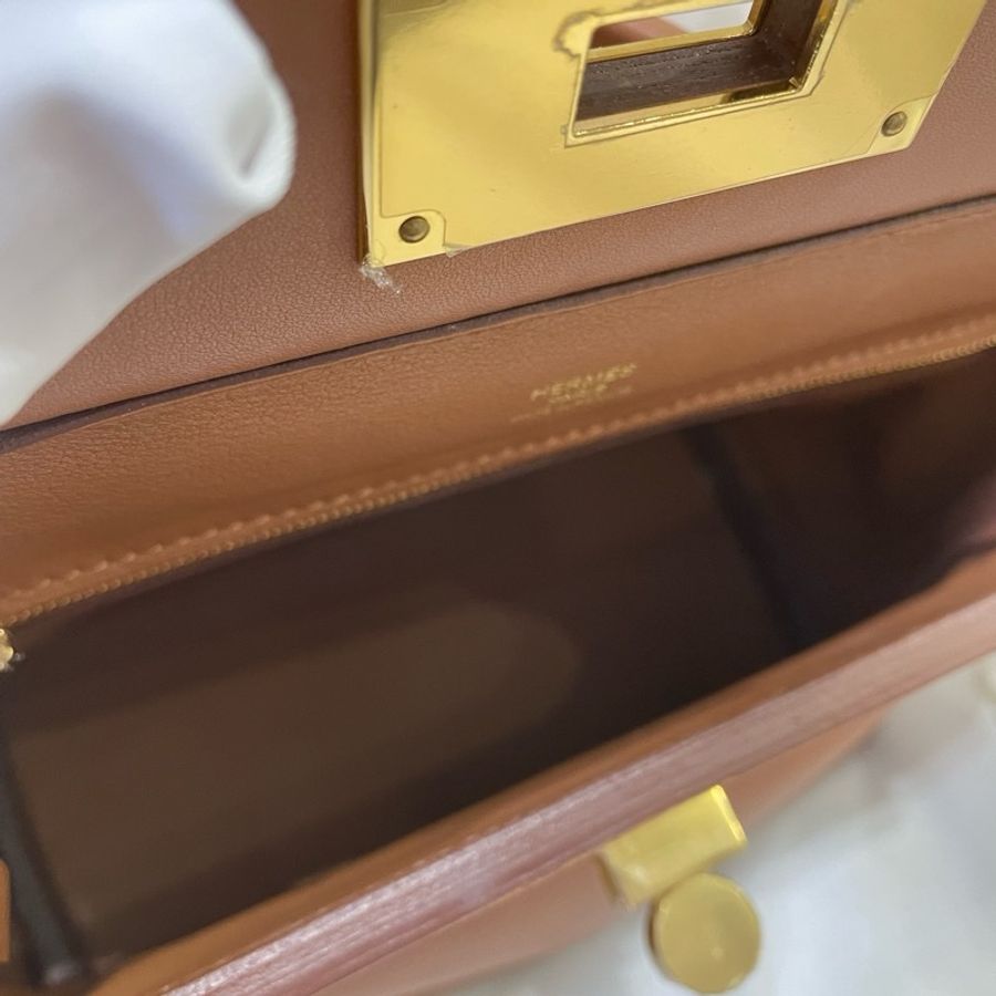 Hermes 2424 mini 小號 金棕色金扣 gold ghw-12