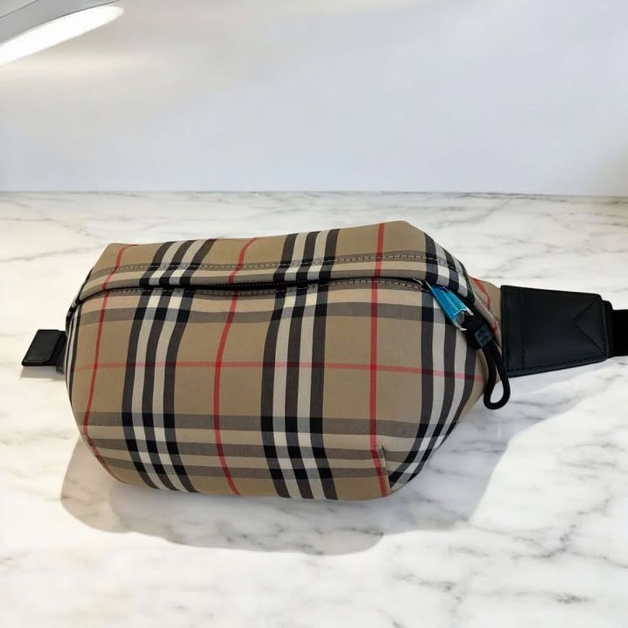 BURBERRY Vintage經典格紋棉腰包-3