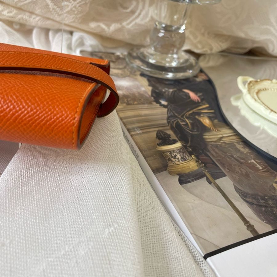 Hermes Kelly to go wallet 銀包 橙色 金扣-18