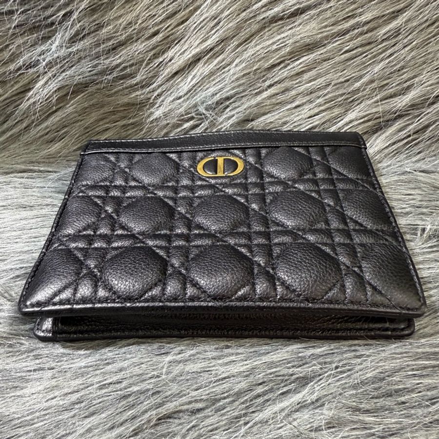 Christian Dior CD S5106 EVERY CARO WOC 黑色 牛皮 格紋 黛妃包 肩背包 手拿包 斜背包-3