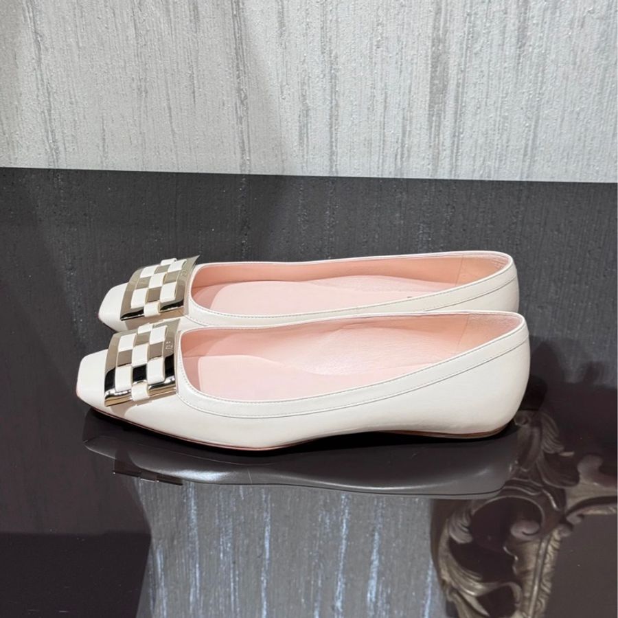 促銷品Roger Vivier Trompette喇叭跟皮革芭蕾舞鞋-0