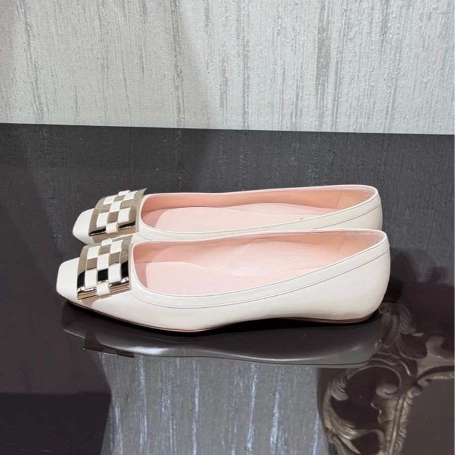 促銷品Roger Vivier Trompette喇叭跟皮革芭蕾舞鞋-1